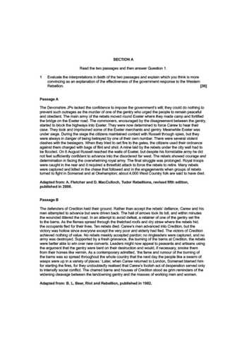 Western Rebellion 1549 Impact | Teaching Resources
