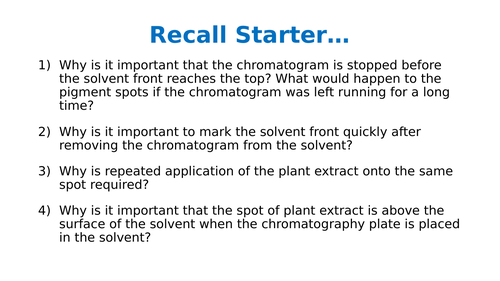 Aim C L6 Paper Chromatography of Plant Pigments