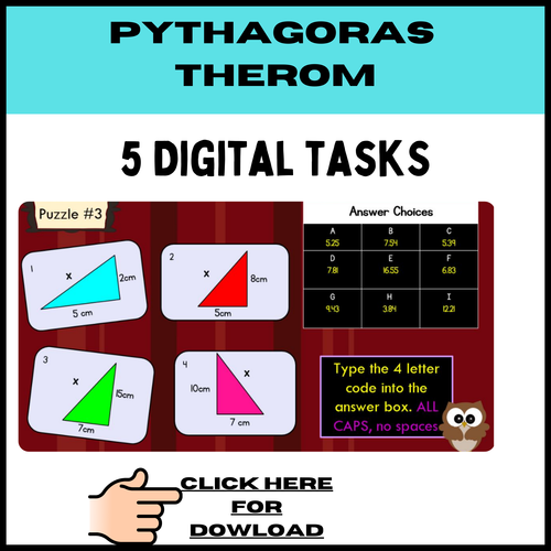 Pythagoras TheoremHarry Potter Theme Digital Escape Room Teaching