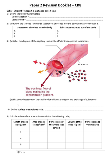 CB8 Revision Booklet (Edexcel GCSE Combined Science Biology)