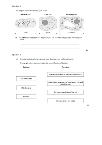 Aqa B1 Cell Biology Bundle Combined Teaching Resources 7137