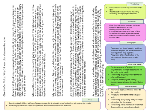 Edexcel English Language 2.0 Paper 1 Section B | Teaching Resources