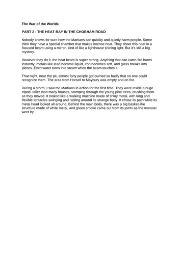War of the Worlds Writing Challenges | Teaching Resources