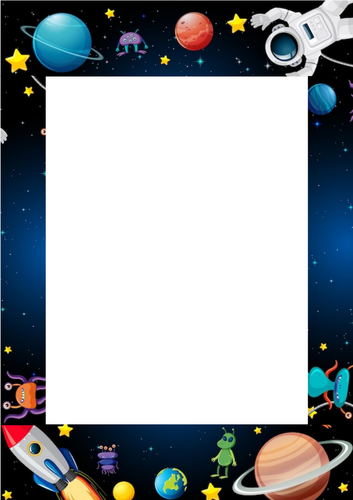 Alien Encounter Writing Page Border: Lined and Unlined options ...