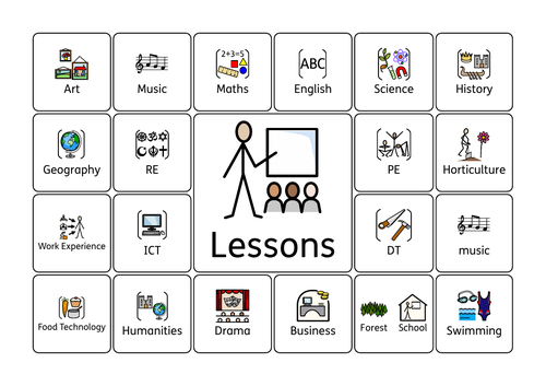 Classes Subjects Lessons Symbols - Widget SEN | Teaching Resources