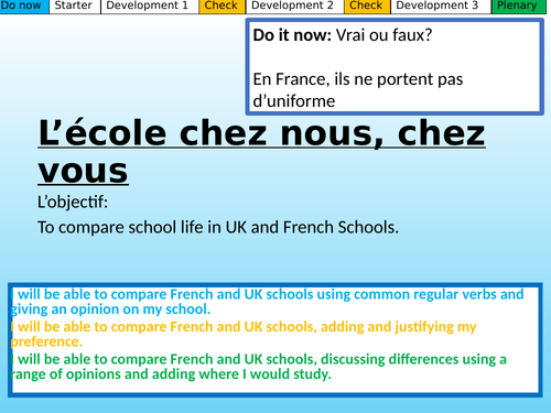 L’école chez nous, chez vous French Studio GCSE Mod 6.2