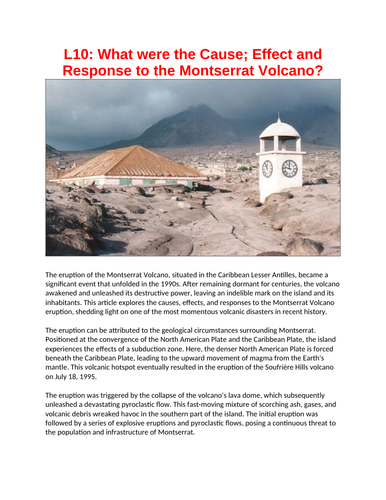 montserrat volcano case study igcse