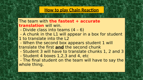 Chain Reaction Template - A disastrous Holiday | Teaching Resources