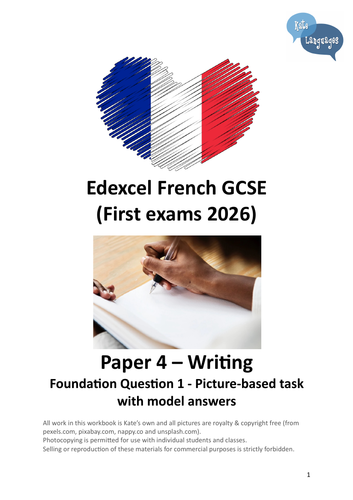 Edexcel French GCSE (2026) – Writing Foundation Q1 – Picture-based task ...