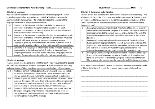 Spanish ab 2025 initio ia rubric