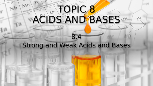 Ib Chemistry Topic 8 8 4 Strong And Weak Acids And Bases Teaching