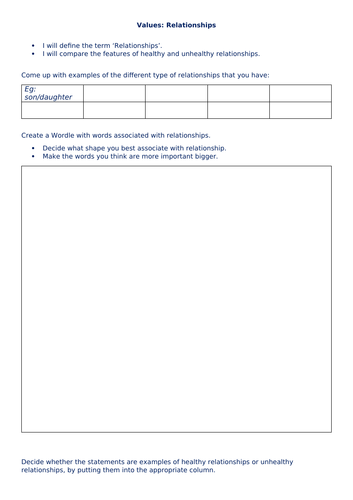 PSHE simple starter and recap worksheets | Teaching Resources