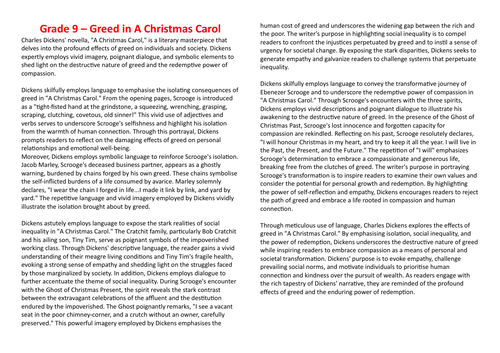 a christmas carol greed essay
