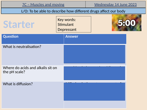 Exploring science 7C - Muscles and bones | Teaching Resources