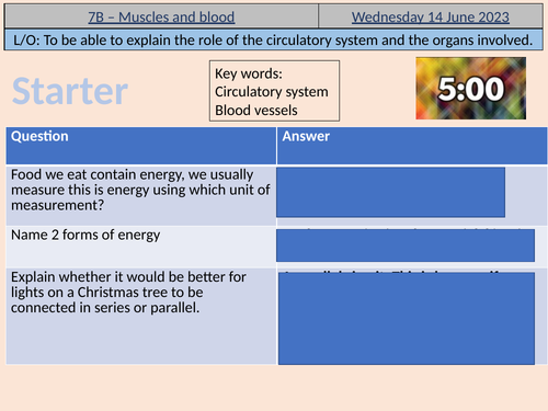 Exploring science 7C - Muscles and bones | Teaching Resources