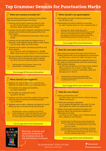 The Grammar Book Crib Sheet | Teaching Resources