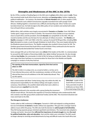 Lesson 4 - How did the ANC and Anti-Apartheid movement strengthen its ...