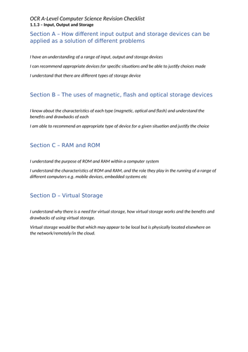 OCR A-Level Computer Science 1.1.3 Pack | Teaching Resources