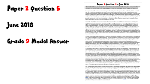 Paper 2 Question 5 June 2018 Sport Grade 9