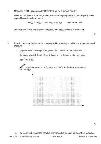 OCR A level Chemistry 3.2.2 Boltzmann distribution