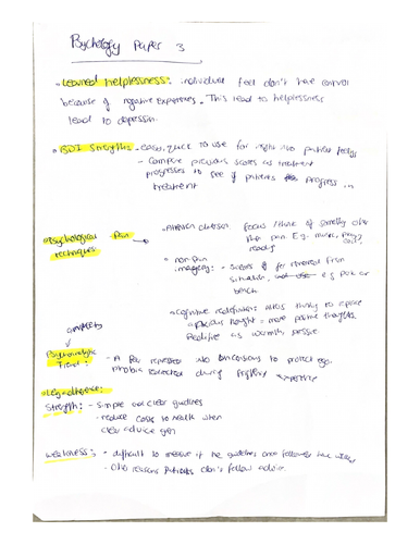 Paper 3 and 4 Psychology exam guidance