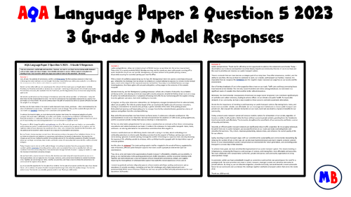 Language Paper 2 Question 5 2023 Grade 9 model answers