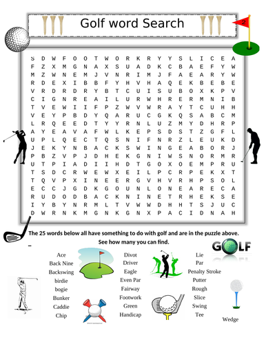Golf Word Search Puzzle PLUS Fourth Grade Word Search (2 Puzzles ...