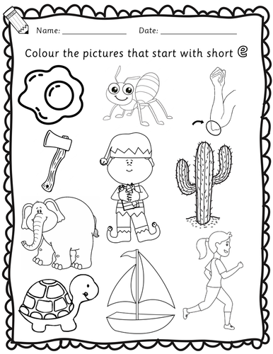 Beginning Sounds Book with 35 worksheets - Colouring Pages RWI set 1 ...