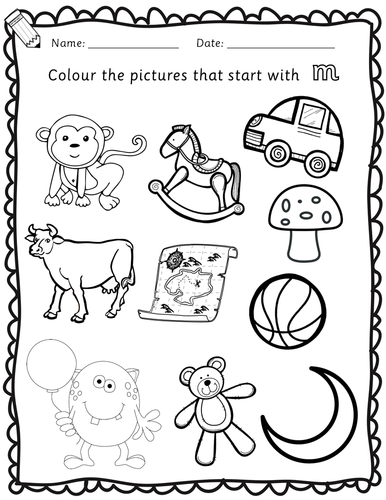 Beginning Sounds Book with 35 worksheets - Colouring Pages RWI set 1 ...