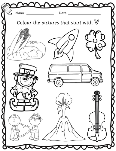 Beginning Sounds Book with 35 worksheets - Colouring Pages RWI set 1 ...