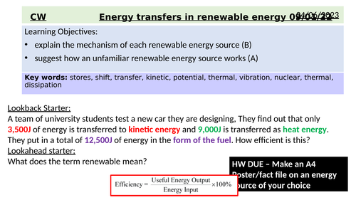 Energy Gcse Physics Full Pack Teaching Resources 4901