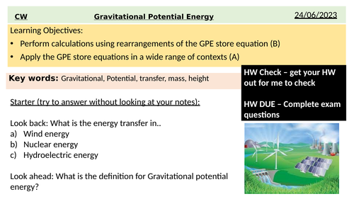 Gravitational Potential Energy Stores Gcse Teaching Resources 2624