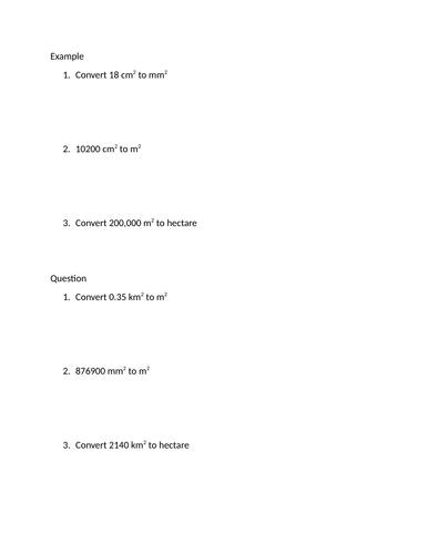 Converting between units of area | Teaching Resources