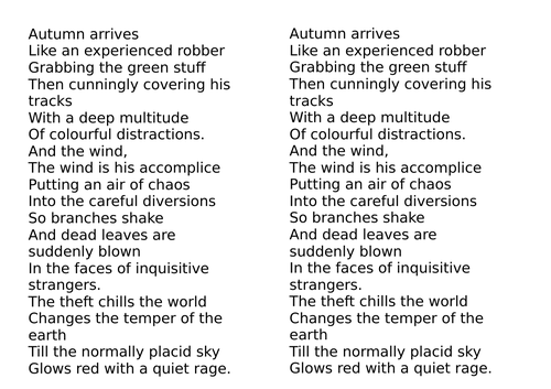 Autumn by Alan Bold | Teaching Resources