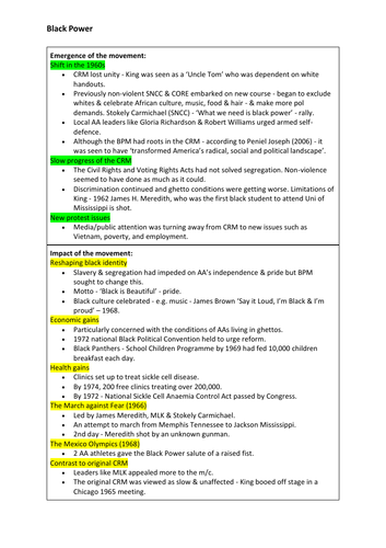 OCR A-Level History Civil Rights in the USA Interpretation bundle ...