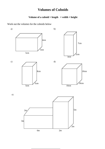 Perimeter, Area and Volume Set of 10 worksheets | Teaching Resources