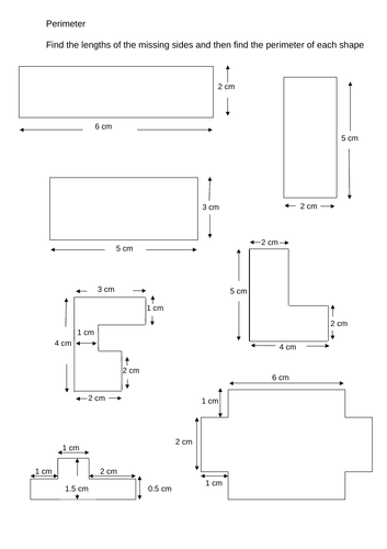 Perimeter, Area and Volume Set of 10 worksheets | Teaching Resources