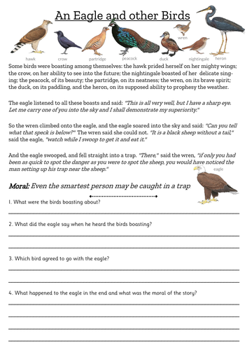 Fables Reading Comprehension C | Teaching Resources