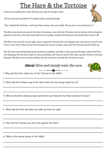 Fables Reading Comprehension C | Teaching Resources