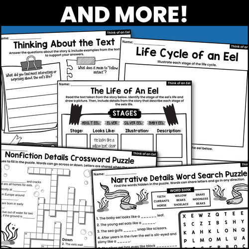 Think of an Eel Read Aloud Book Companion Activities | Teaching Resources