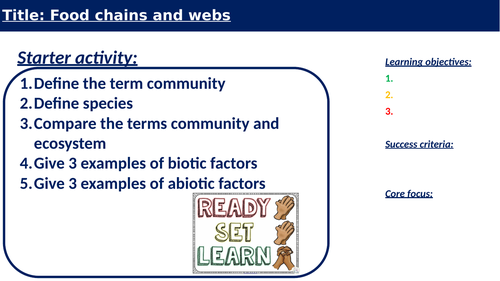 Food chains and webs