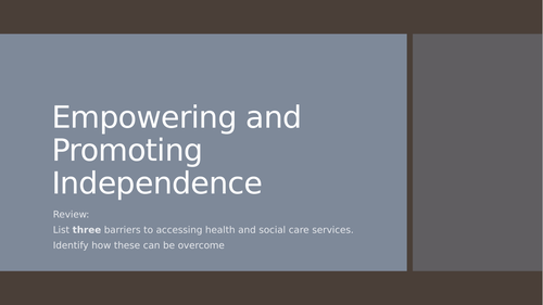 BTEC Tech Health and Social Care - Component 2 LAB (HSC Services and ...