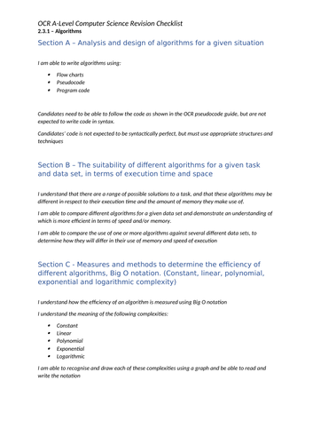 OCR A-Level Computer Science 2.3.1 Pack | Teaching Resources