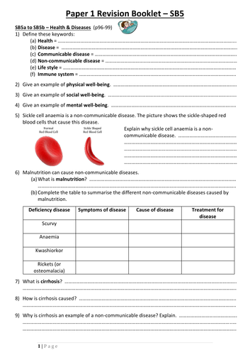 SB5 Revision Booklet (Edexcel GCSE Biology - Single Science)