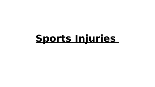 GCSE Sports Injuries