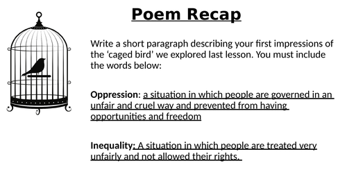 thesis statement for caged bird poem