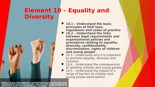 T Level Education and Childcare Element 10 Equality and Diversity