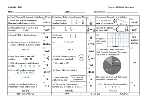 Year 6 Skills checker 10 tests (SATs Preperation) | Teaching Resources