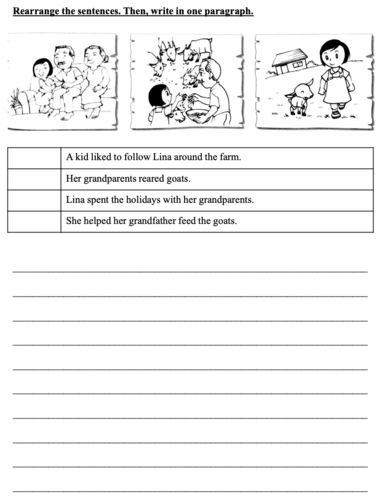 Rearrange the sentences to form a paragraph. | Teaching Resources