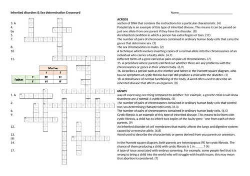 CROSSWORDS FOR GCSE BIOLOGY | Teaching Resources